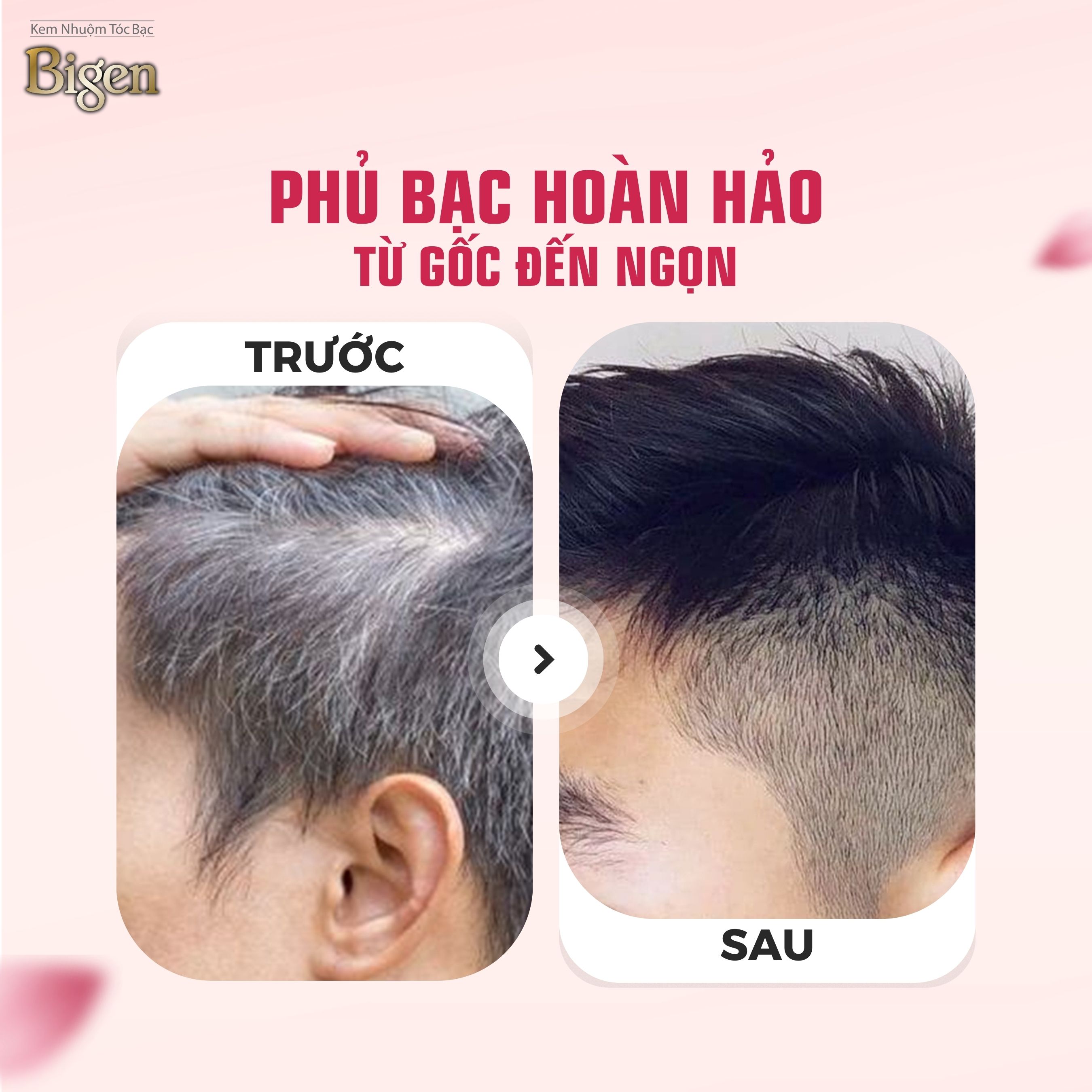 Mô tả Thuốc Nhuộm Tóc Phủ Bạc Dạng Kem Bigen Men  - Dành Cho Nam Phủ Bạc Thảo Dược Hoàn Hảo, Giảm Gãy Rụng 80ml - 2