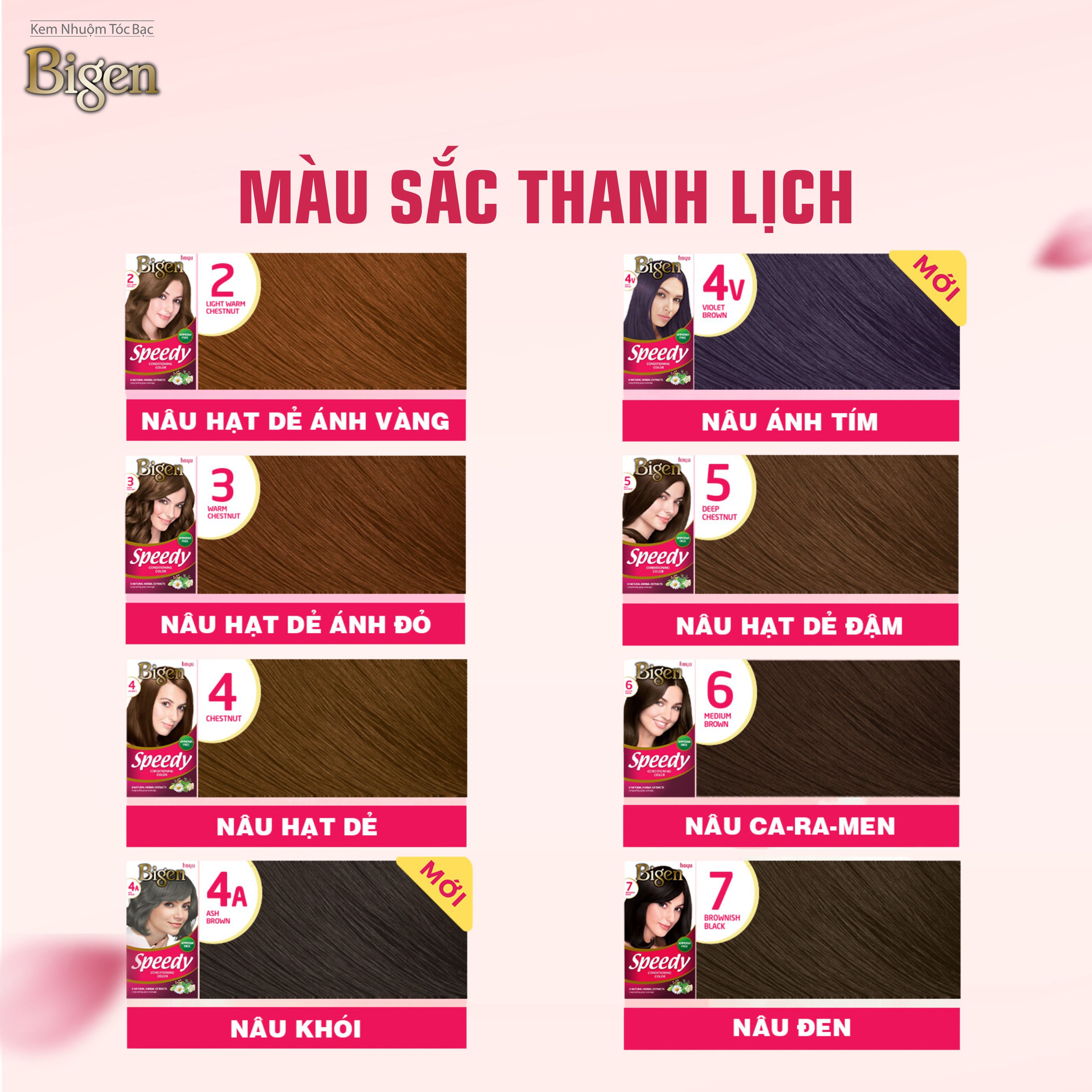 Mô tả Thuốc Nhuộm Tóc Phủ Bạc Dạng Kem Bigen Speedy Conditioning Color-Bigen Số Phủ Bạc Thảo Dược Thời Trang 80ml - 4