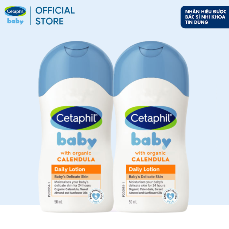 Mô tả Combo 2 Sữa dưỡng ẩm dịu nhẹ hằng ngày cho bé Cetaphil Baby Daily Lotion with Organic Calendula 50ml/chai - 1