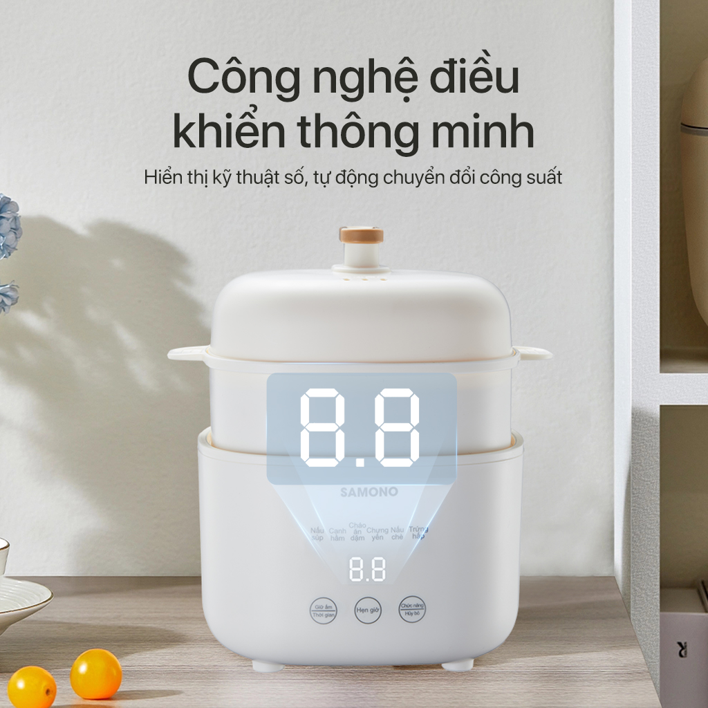 Mô tả Combo nồi nấu chậm Samono SW-SC10 và máy xay mini ăn dặm cho bé SW-MC200/MC200S - 4
