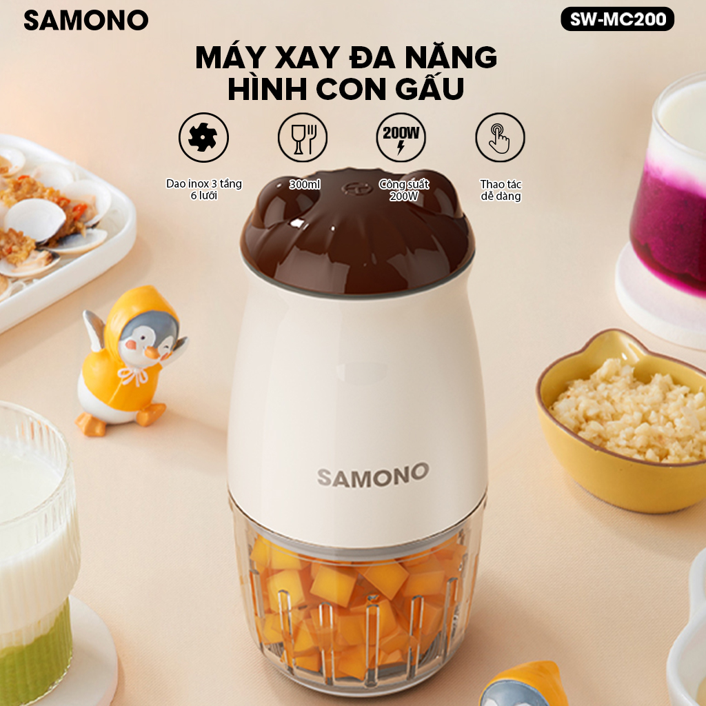 Mô tả Combo nồi nấu chậm Samono SW-SC10 và máy xay mini ăn dặm cho bé SW-MC200/MC200S - 9