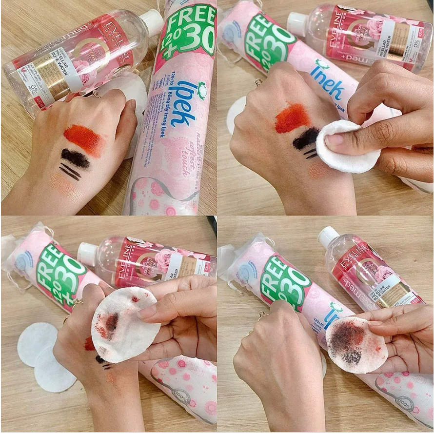 Mô tả Combo 4 cây bông tẩy trang IPEK chính hãng Thổ Nhĩ Kỳ 100% cotton tự nhiên (4*150) - 1