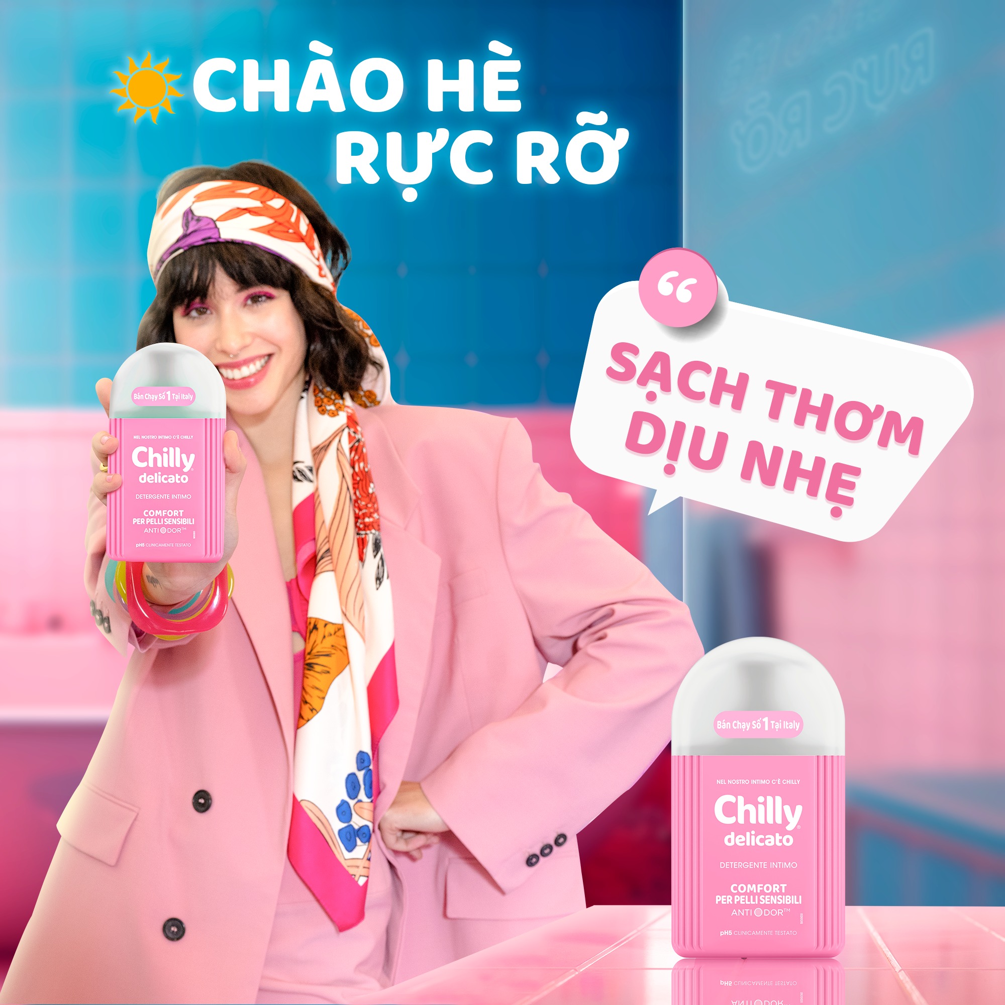 Mô tả Dung dịch vệ sinh phụ nữ Chilly làm sạch và dưỡng ẩm, chiết xuất bạc hà 200ml - 3