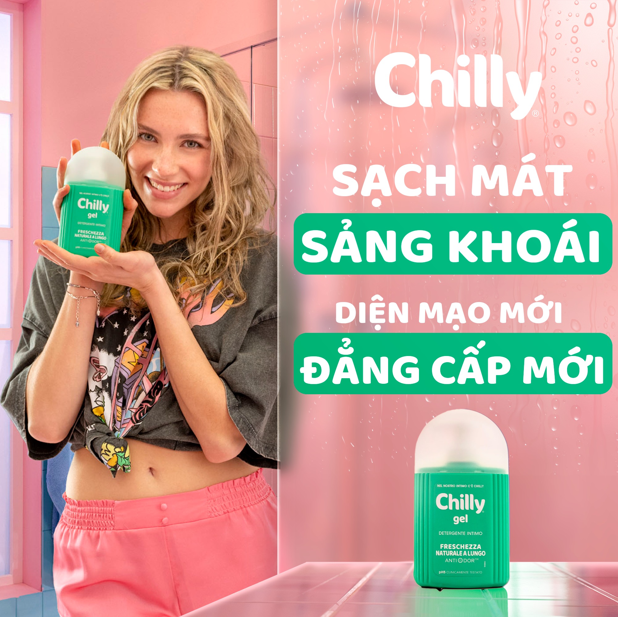 Mô tả Dung dịch vệ sinh phụ nữ Chilly làm sạch và dưỡng ẩm, chiết xuất bạc hà 200ml - 5