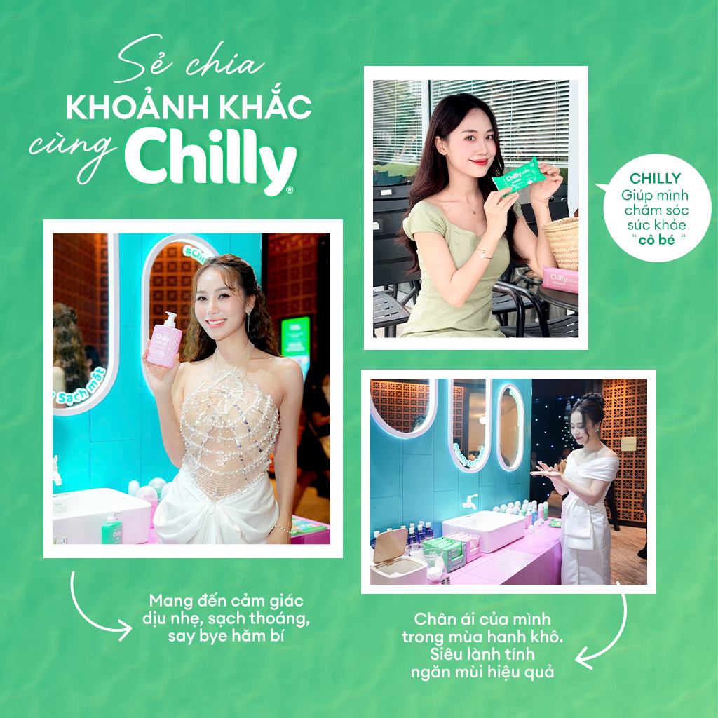 Mô tả Dung dịch vệ sinh phụ nữ Chilly làm sạch và dưỡng ẩm, chiết xuất bạc hà 200ml - 6