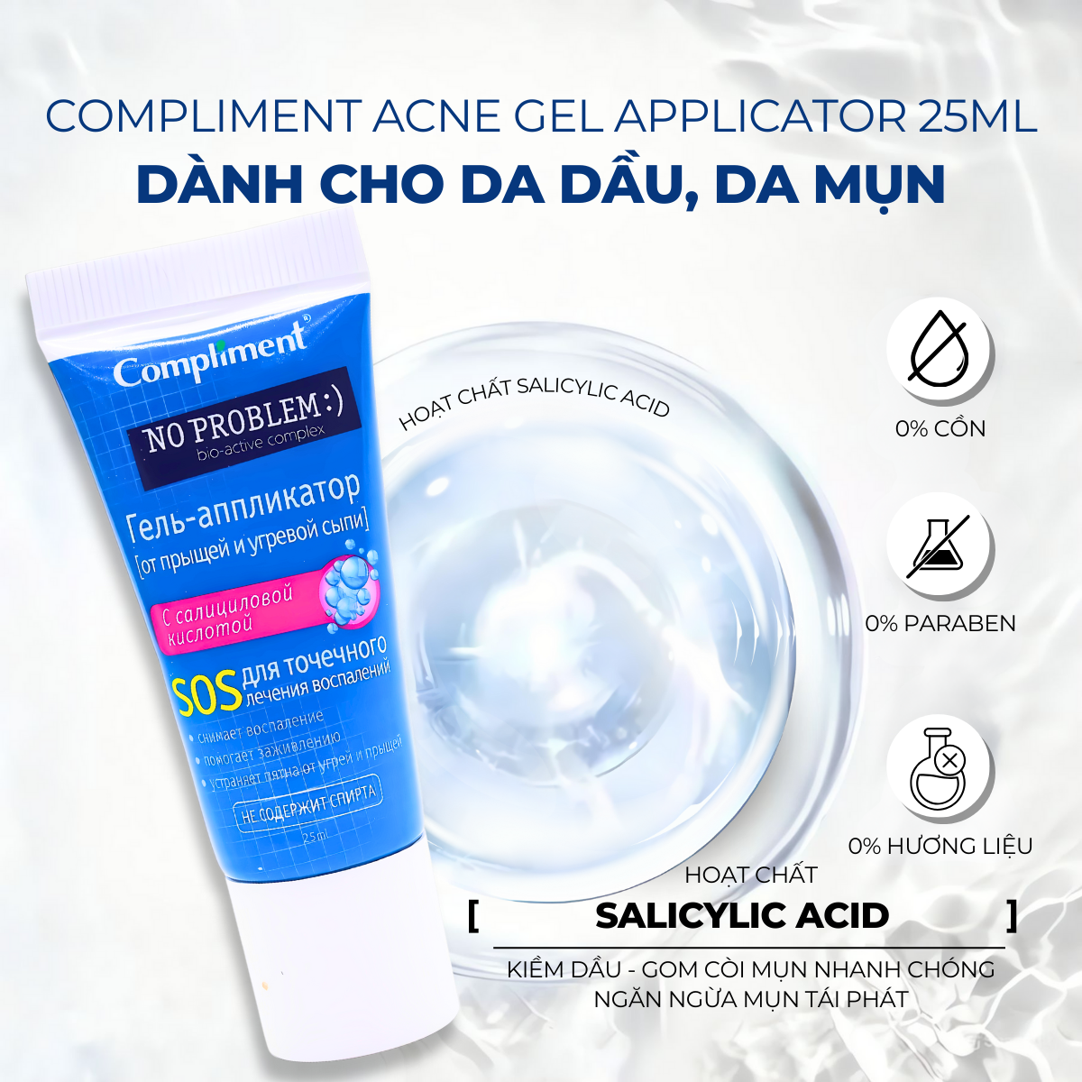 Mô tả Gel Chấm Mụn Compliment - Sạch Mụn, Giảm Thâm, Kiềm Dầu 25ml - 3
