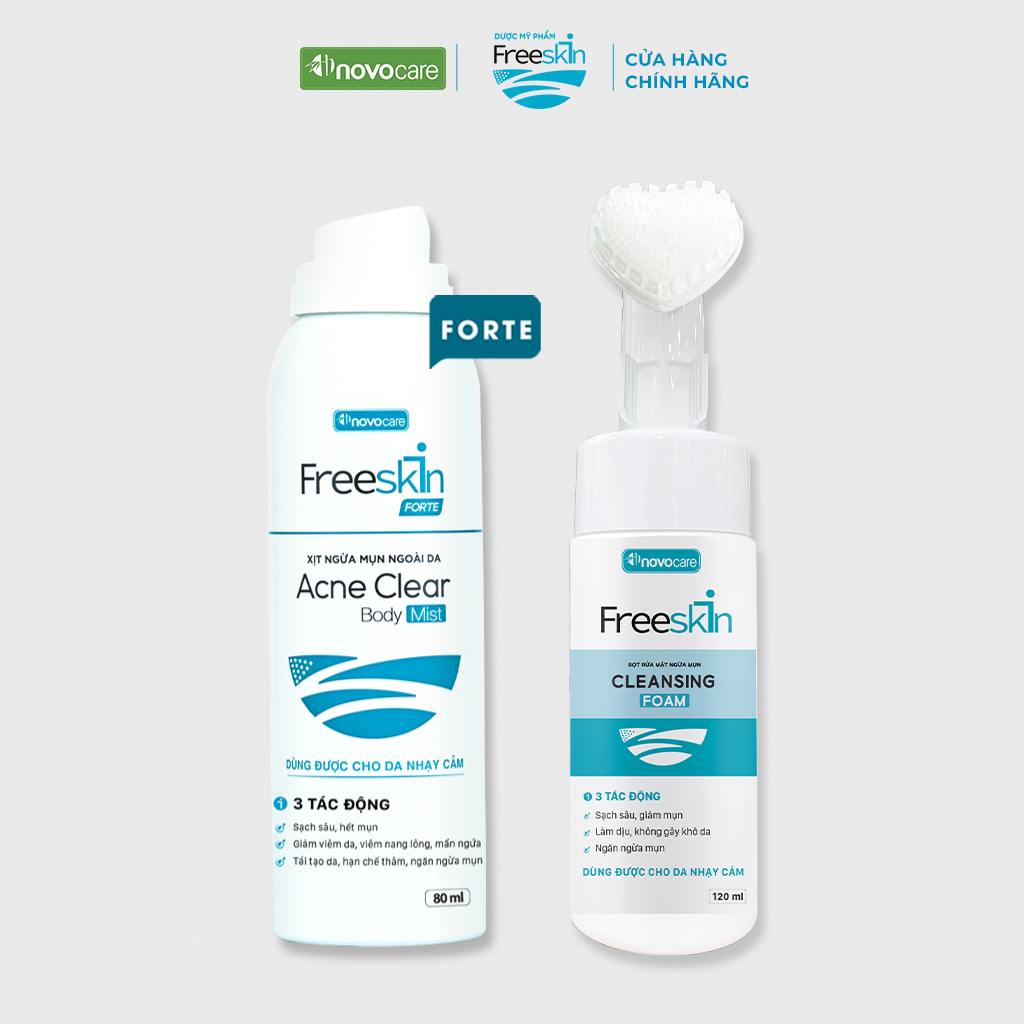 Mô tả Combo Xịt mụn Freeskin Acne Clear Body Mist 80ml & Bọt rửa mặt ngừa mụn Freeskin Cleansing Foam 120ml - 1