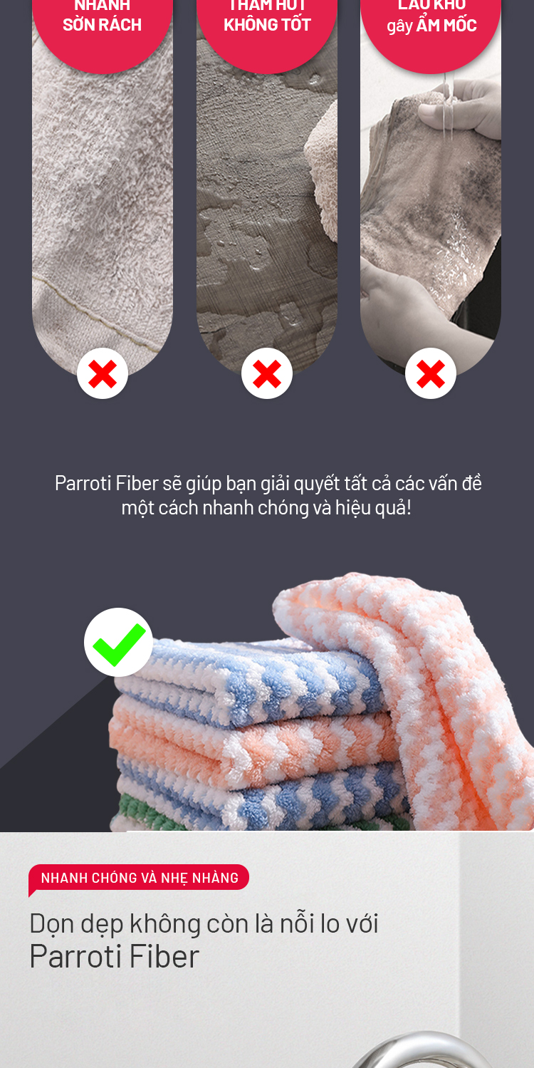 Khăn lau đa năng Parroti Fiber