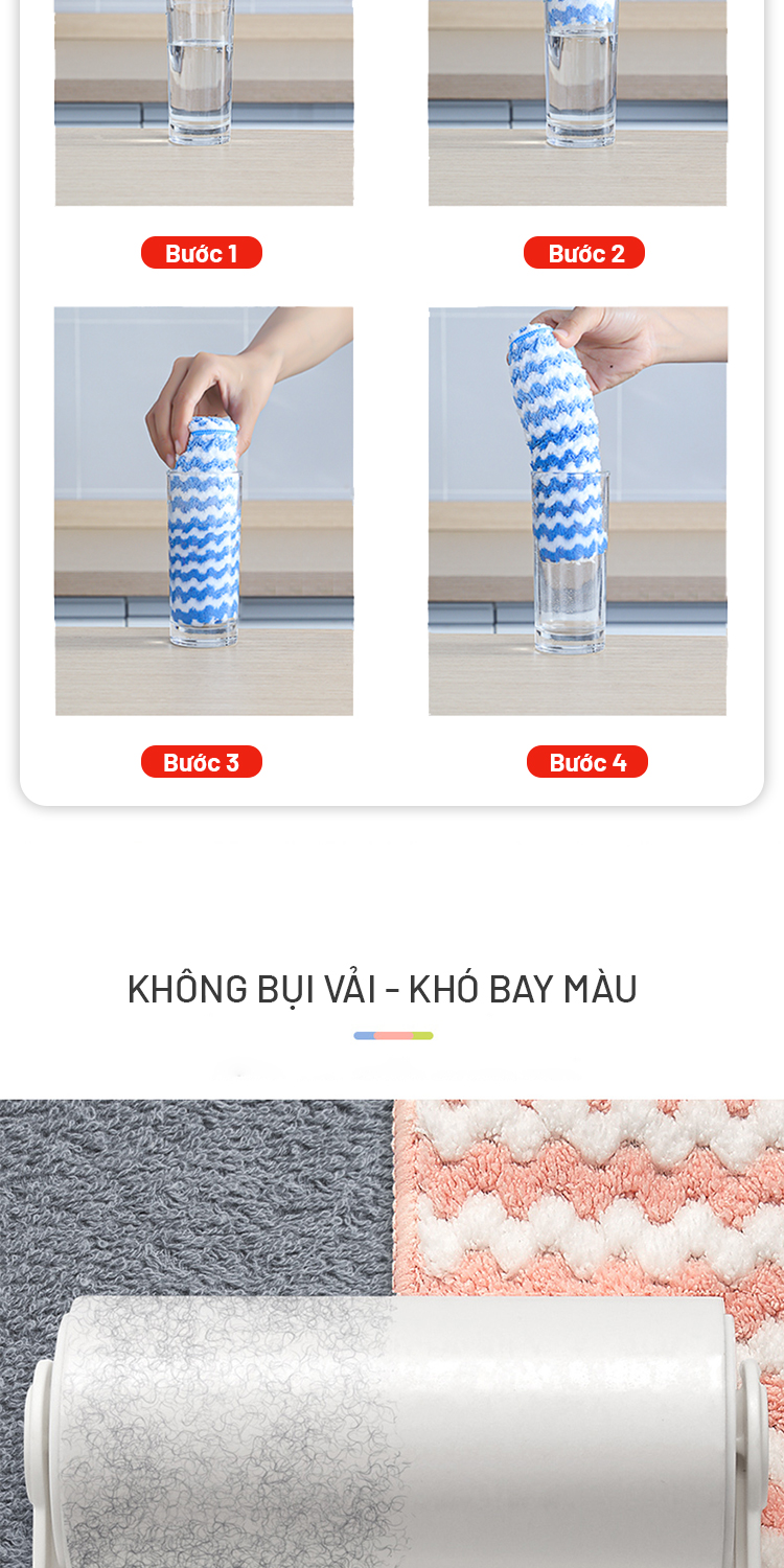 Giặt sạch khăn Parroti Fiber