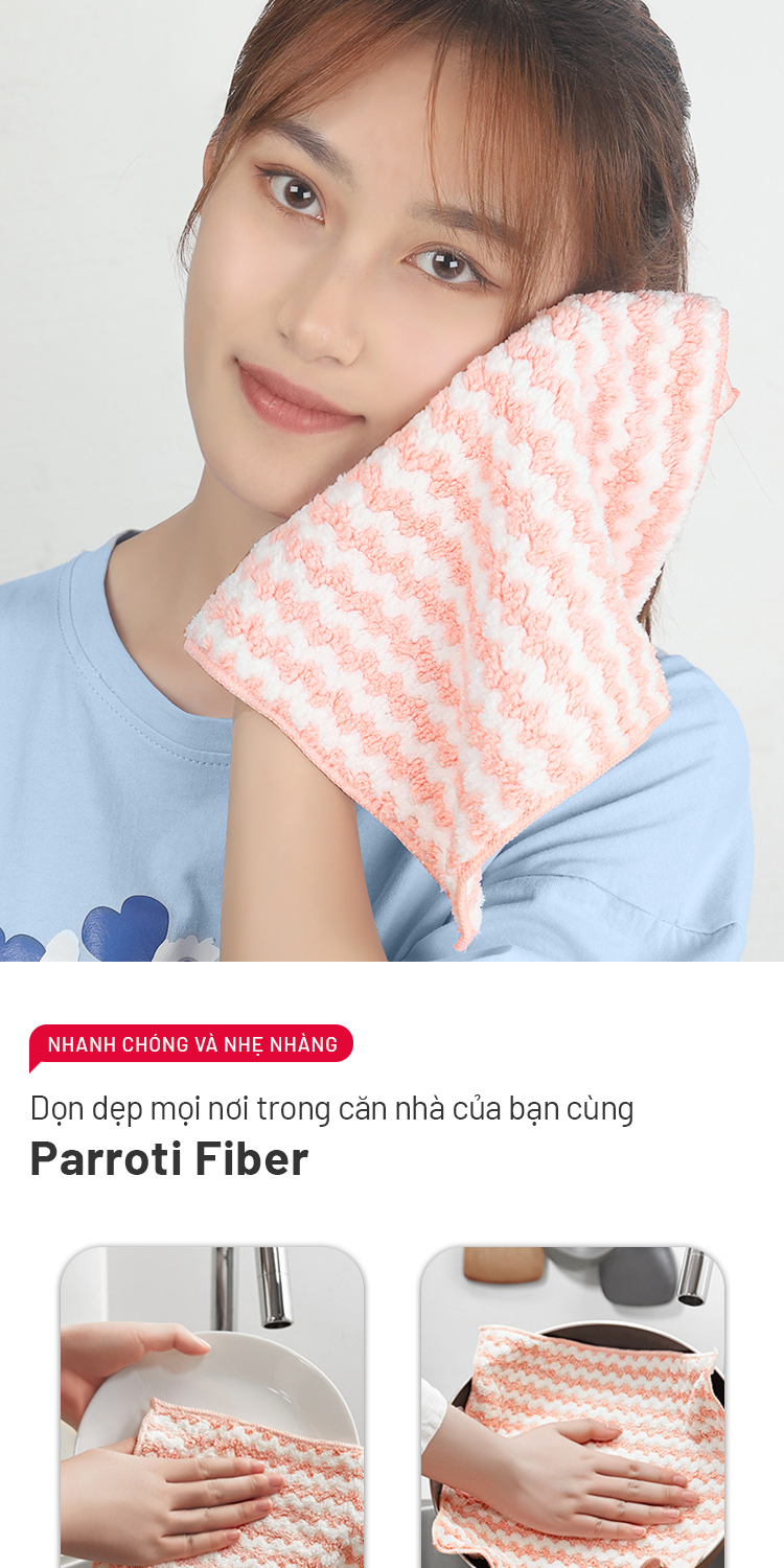 Túi zip khăn Parroti Fiber