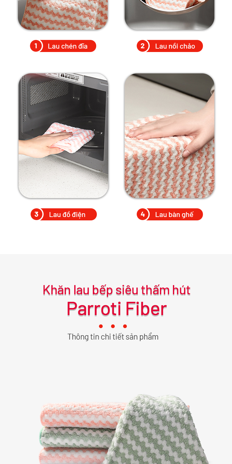 Khăn Microfiber Parroti Fiber