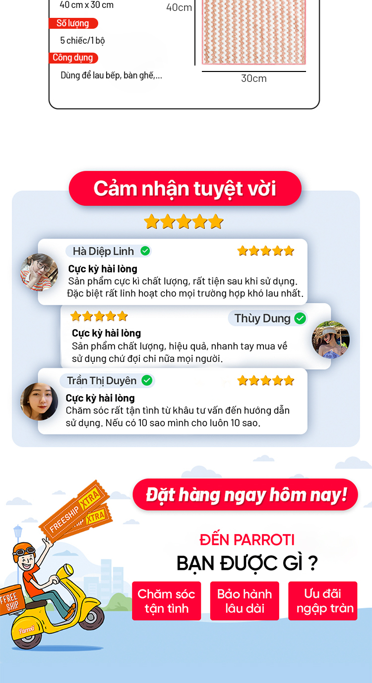 Khăn Parroti Fiber chất lượng cao