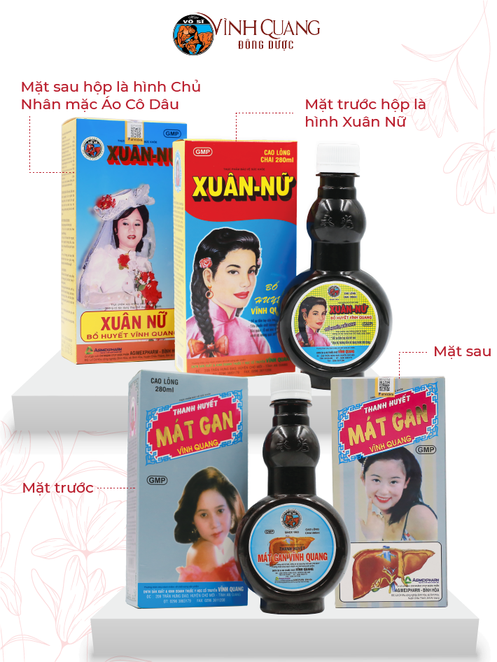 Mô tả Combo Điều Kinh Thải Độc VĨNH QUANG - Bổ huyết, Mát gan chăm sóc cho Phụ Nữ - Chai 280ml - 4