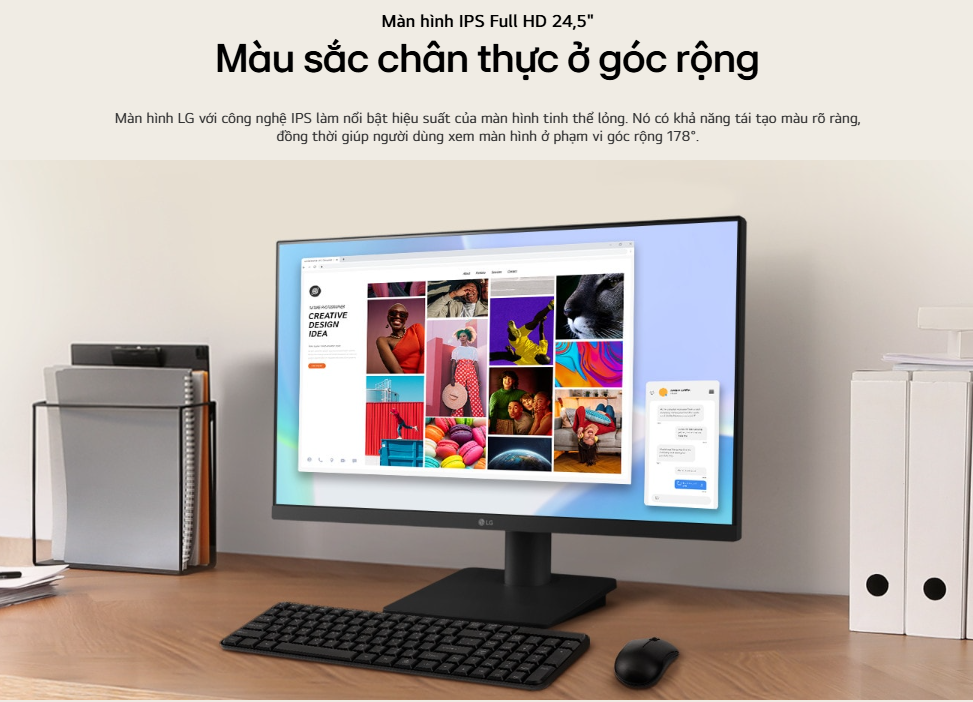 Mô tả Màn hình LG IPS 24.5''Full HD 100Hz 25MS550-B thiết kế 3 cạnh không viền - 1