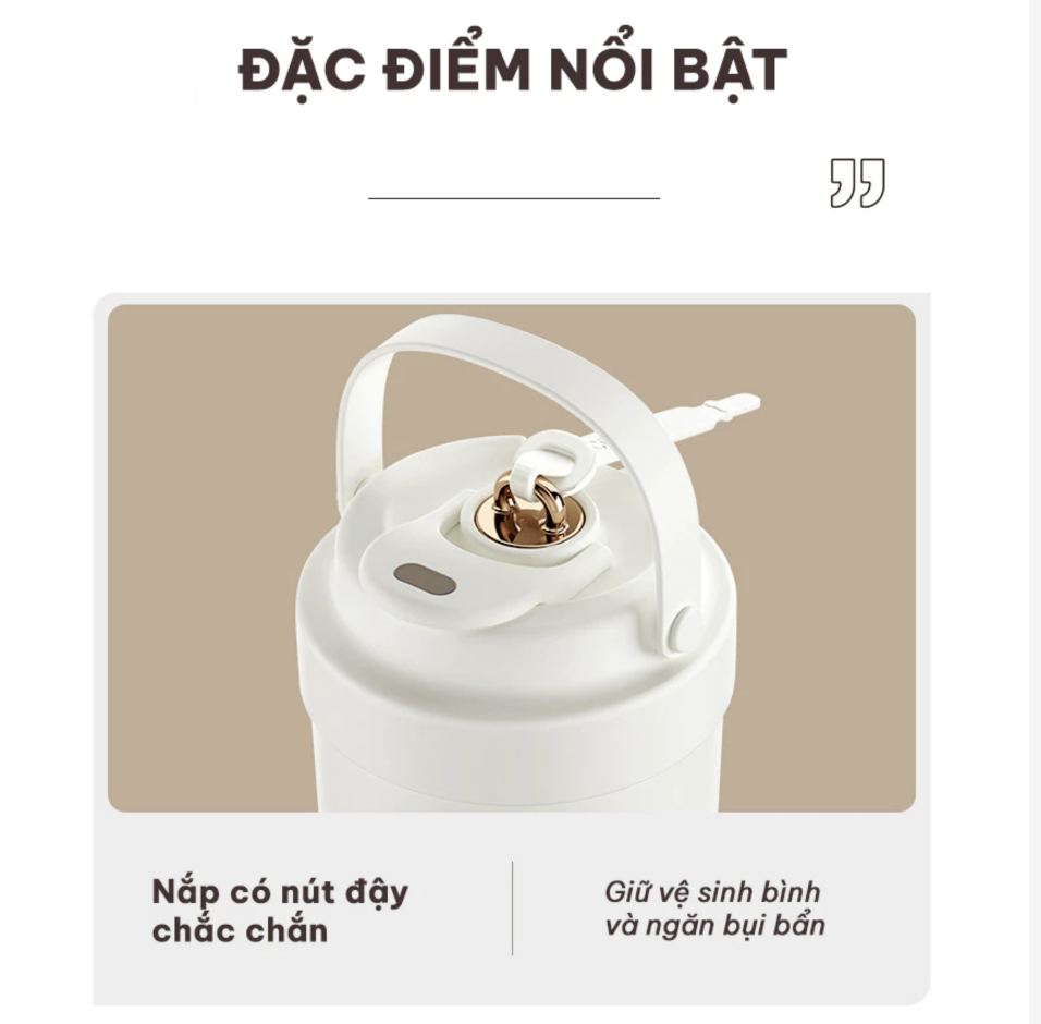 Mô tả Ly giữ nhiệt Levika  inox 316 lõi tráng sứ, cốc giữ nhiệt 500ml cao cấp có ống hút - 4