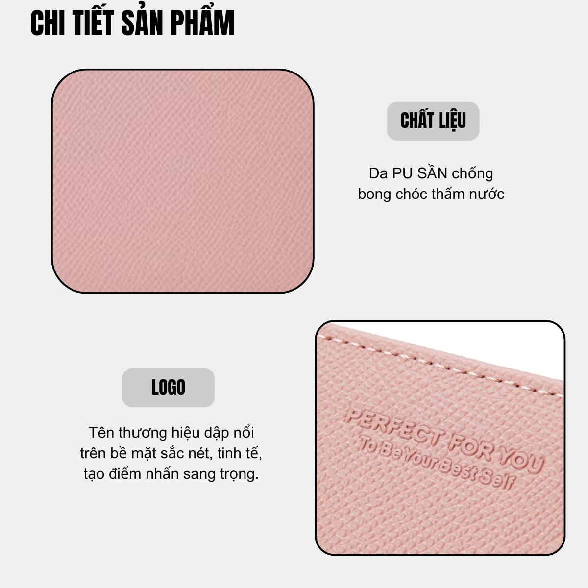 Ví Nữ Ngắn Mini PERFECT FOR YOU PFY56 màu hồng