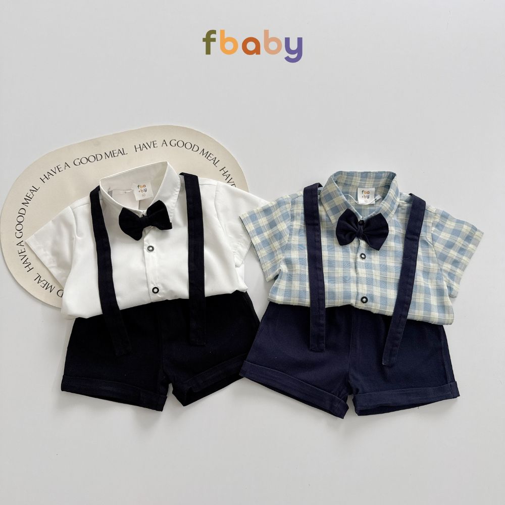 Mô tả Set Công Tử Thôi Nôi Fbaby Đi Chơi Dự Tiệc  Aó Chất Liệu Thô Đũi Phối Quần Kaki Cho Bé Trai 6-17kg - 4