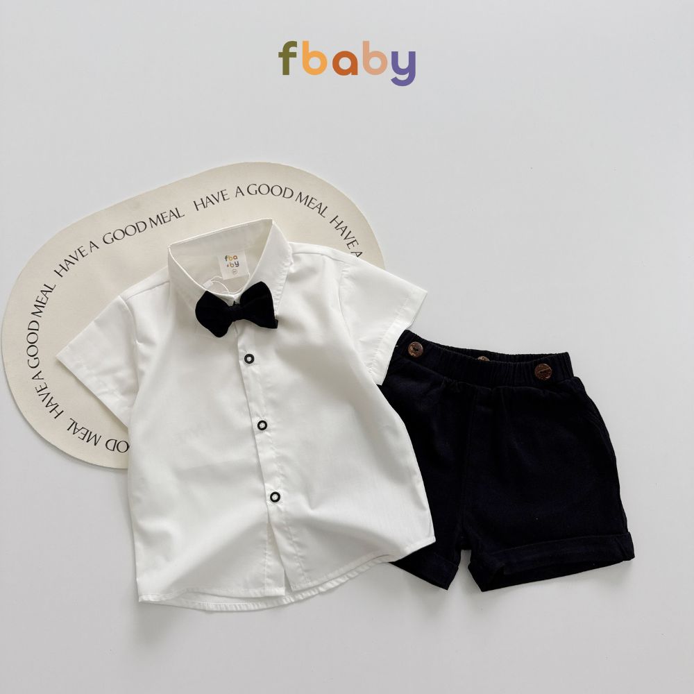 Mô tả Set Công Tử Thôi Nôi Fbaby Đi Chơi Dự Tiệc  Aó Chất Liệu Thô Đũi Phối Quần Kaki Cho Bé Trai 6-17kg - 7