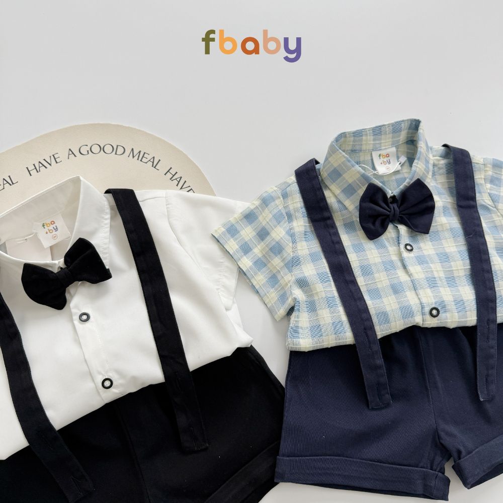Mô tả Set Công Tử Fbaby Thôi Nôi Đi Chơi Dự Tiệc Gồm 4 Chi Tiết Aó Chất Liệu Thô Đũi Phối Quần Kaki Cho Bé Trai 6-16kg - 5