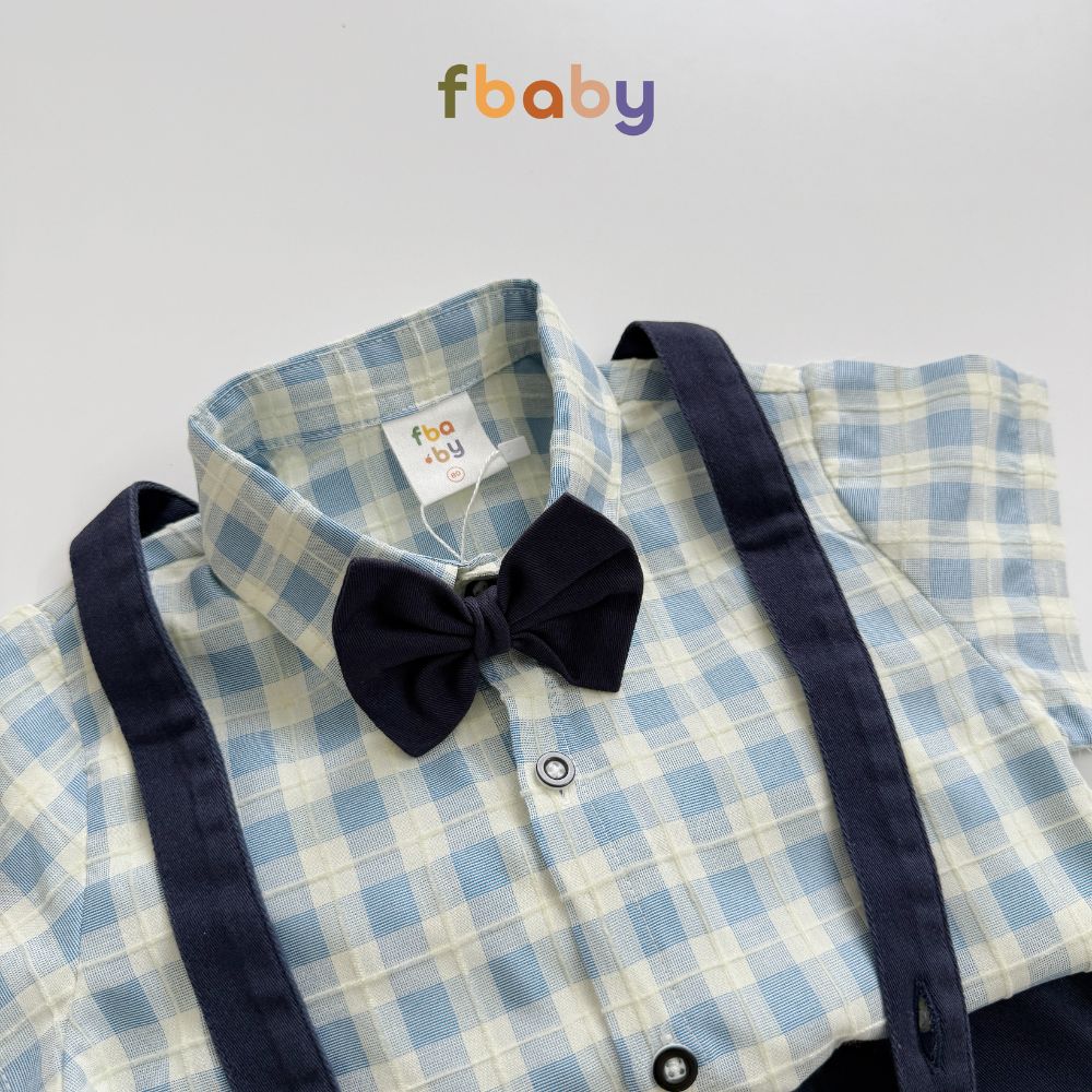 Mô tả Set Công Tử Fbaby Thôi Nôi Đi Chơi Dự Tiệc Gồm 4 Chi Tiết Aó Chất Liệu Thô Đũi Phối Quần Kaki Cho Bé Trai 6-16kg - 6