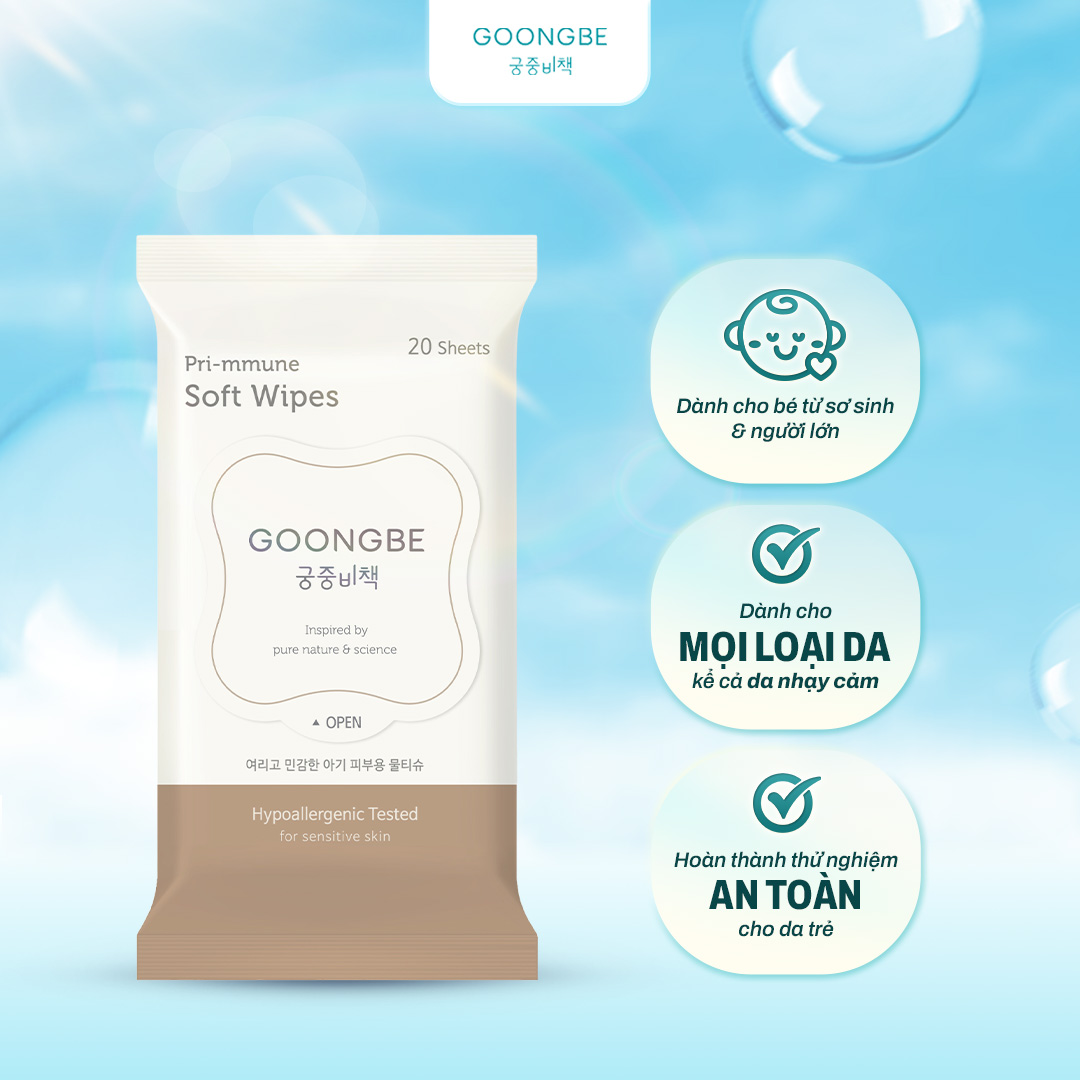 Mô tả Khăn Ướt Cho Bé Sơ Sinh GOONGBE Primmune Soft Wipes - 2