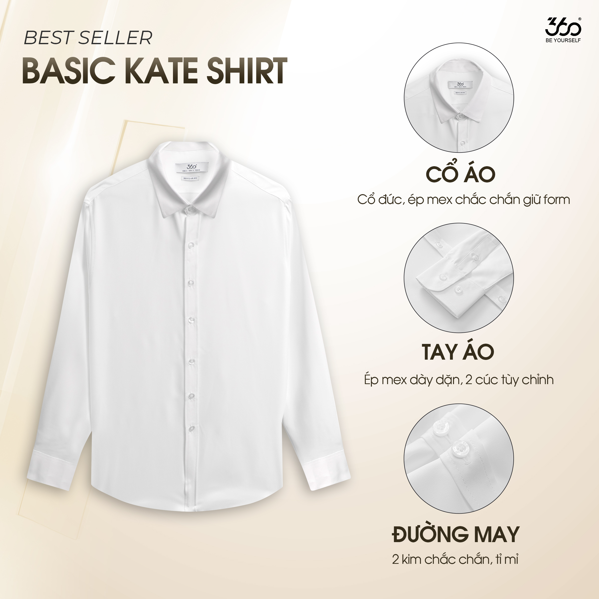 Mô tả Áo sơ mi nam tay dài vải lụa 360 Boutique sơ mi kiểu dáng Hàn Quốc, màu đen trắng xanh xám STDOL517 - 1