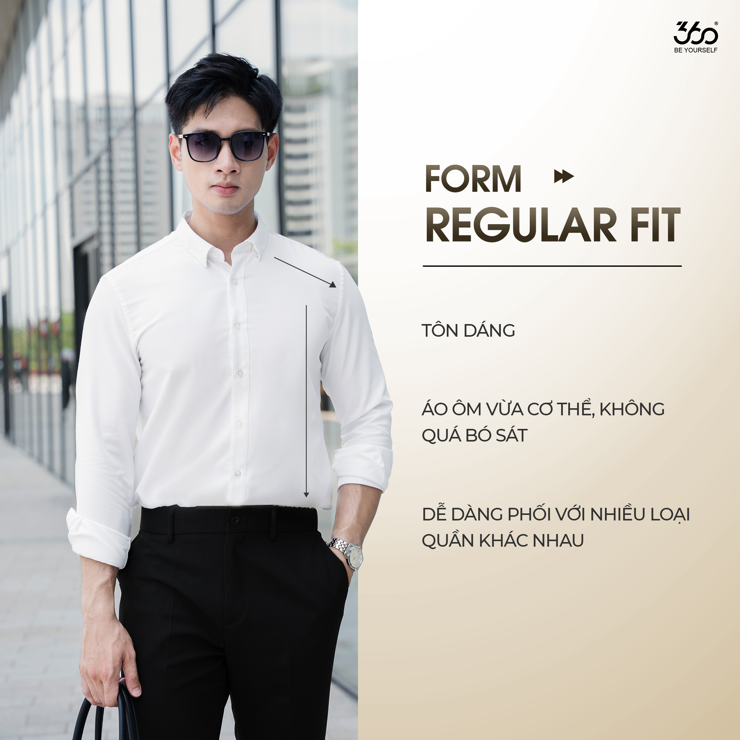 Mô tả Áo sơ mi nam tay dài vải lụa 360 Boutique sơ mi kiểu dáng Hàn Quốc, màu đen trắng xanh xám STDOL517 - 3
