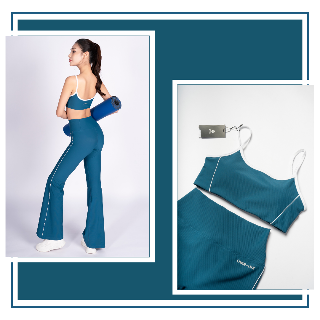 Mô tả Bộ Tập Yoga Gym Nữ Livan Sport LV24N01F504 LUXURY Áo Bra Đệm Rời & Quần Legging Ống Loe, Bộ Tập Yoga Nữ Cao Cấp - 6
