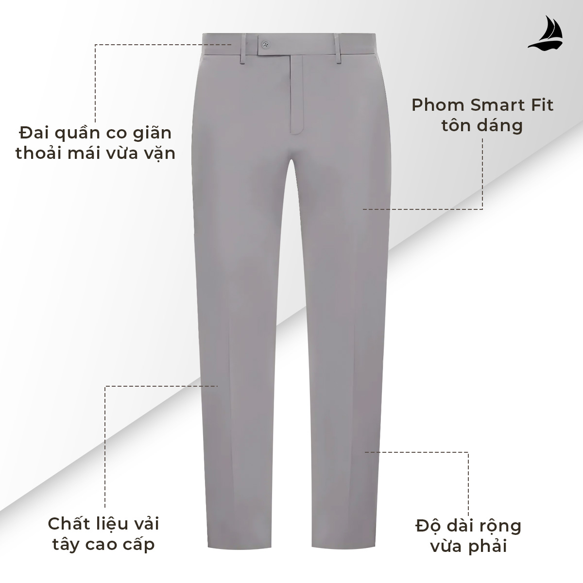 Mô tả Quần dài tây nam SIXMEN co giãn 2 chiều, lưng đai chun ẩn, xuất xịn, chuẩn form - 5