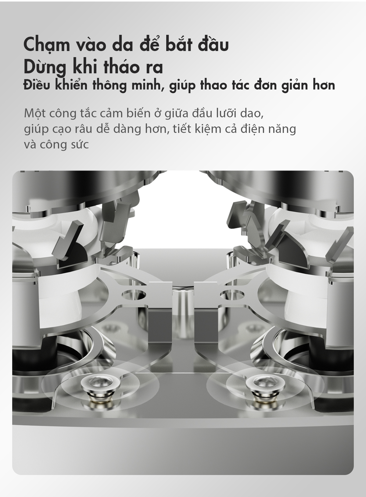 Mô tả Máy cạo râu thông minh Gaabor ER-T01 đầu cạo 3D ôm vòng, chống nước IPX7 nhỏ gọn dễ dàng mang đi - 3