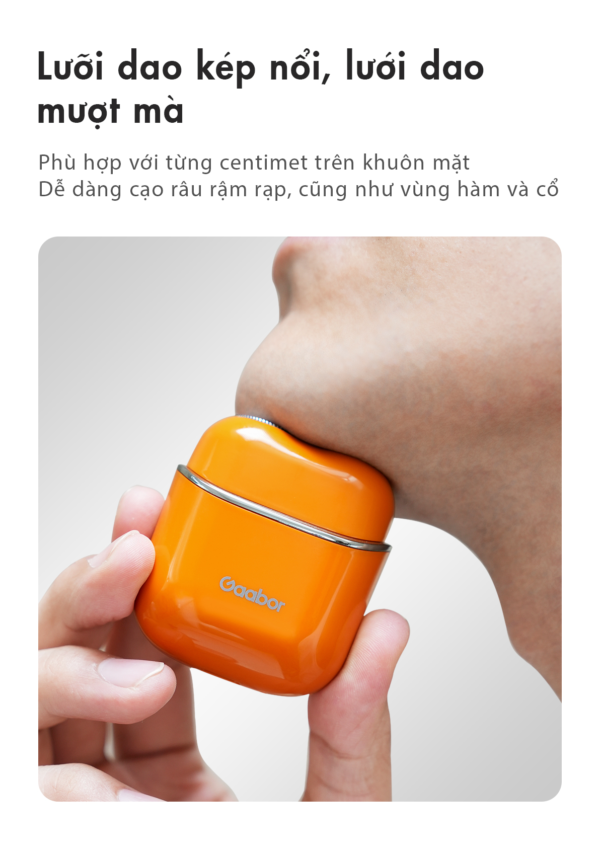 Mô tả Máy cạo râu thông minh Gaabor ER-T01 đầu cạo 3D ôm vòng, chống nước IPX7 nhỏ gọn dễ dàng mang đi - 8