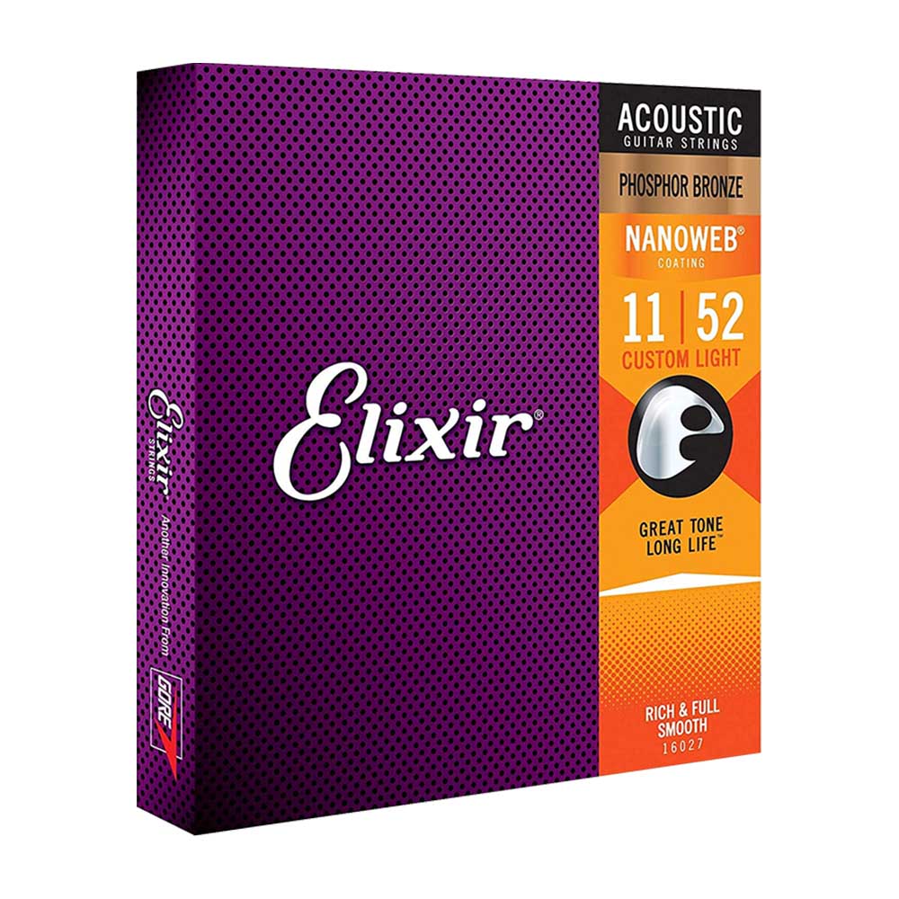 Mô tả Dây đàn guitar, dây đàn thay thế elixir phosphor bronze NANOWEB® Custom Light (.011-.052) 3313216027 - Việt Thương Music - 2