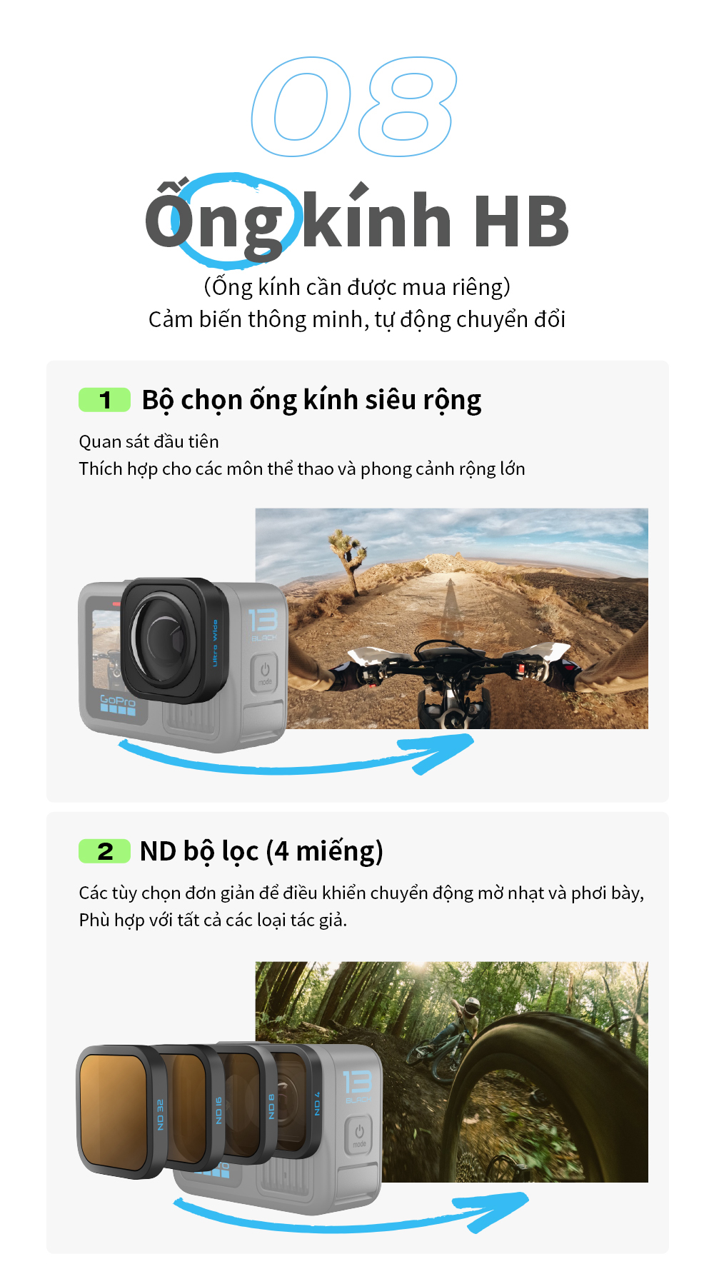 Mô tả GoPro HERO13 Black Creator Edition Camera hành động chống nước, Video 5.3K60/4K120, Photo 27MP - 11