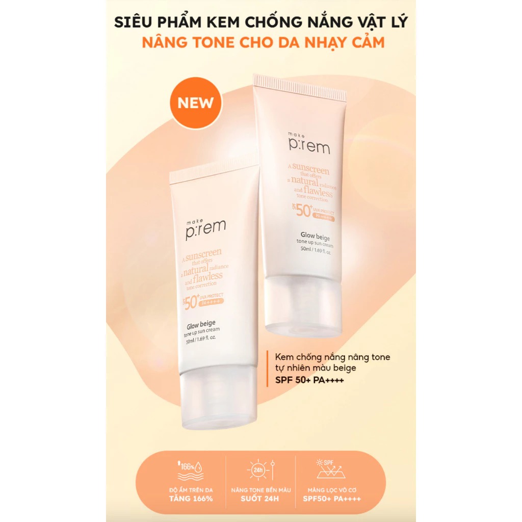 Mô tả Kem Chống Nắng Vật Lý Make Prem UV defense me Calming Cream Make P:rem 50ml - 8