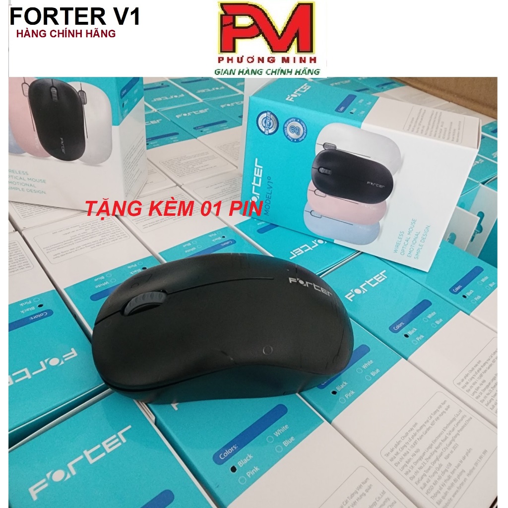 Chuột Không dây Forter V6 ( Hồng pastel Xanh Ngọc Đen Trắng sữa Tím ...