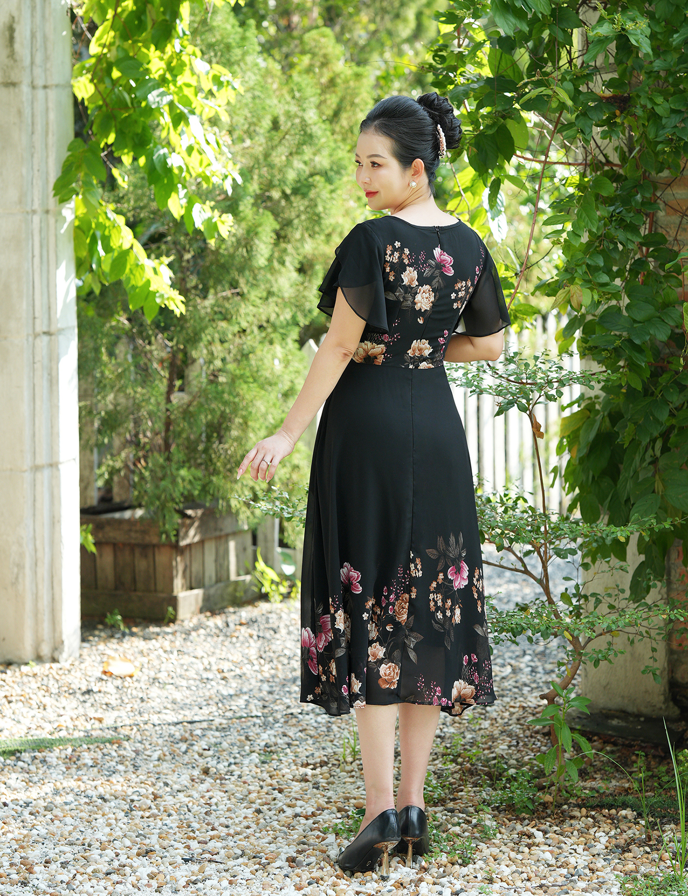Mô tả GOTI - Đầm Xòe Dáng Dài Quý Bà Kiều Đầm Xòe Trung Niên Size Lớn In Hoa Có Size Cho Người Mập 3339 3254 - 8