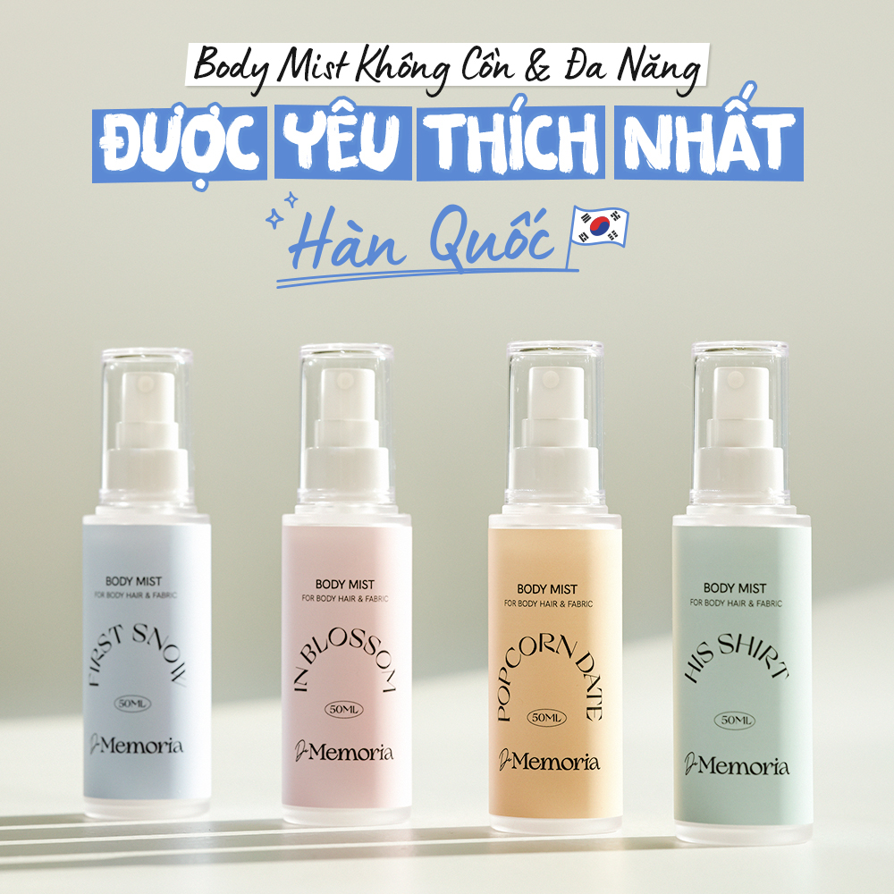 Mô tả Body Mist Xịt Thơm Cơ Thể De Memoria Không Cồn Khô 50ml - Mùi #01 First Snow Hương Hoa Thanh Mát - 8