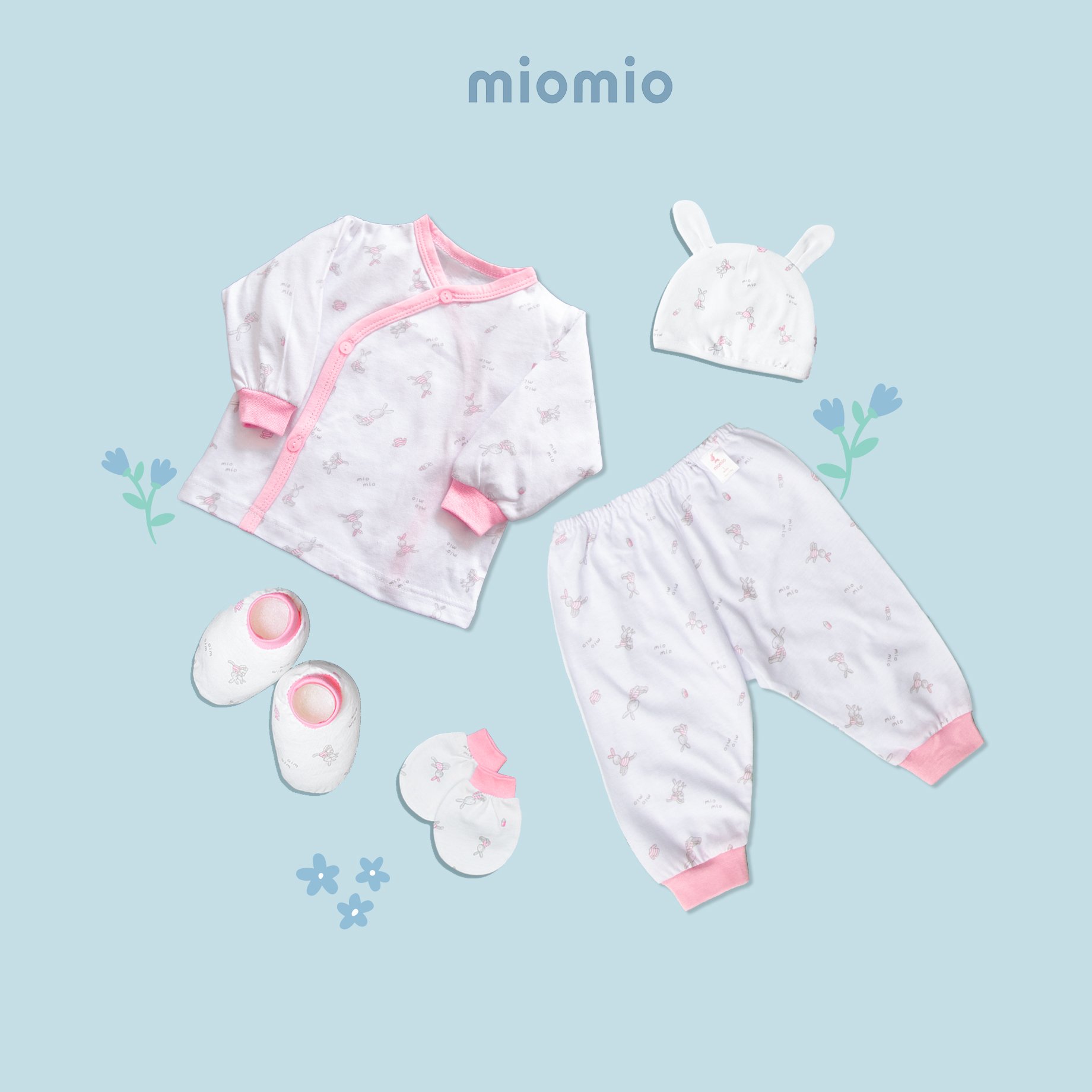 Mô tả Set 5 Món Đồ Dài Áo Cài Chéo Sơ Sinh MIOMIO - Cho Bé Trai, Bé Gái (Từ 0-3M), Vải Cotton - 4