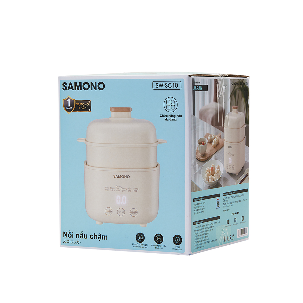Mô tả Nồi nấu chậm đa năng SAMONO SW-SC10 dung tích 1L phiên bản tiếng Việt - Hàng chính hãng BH 1 năm - 9