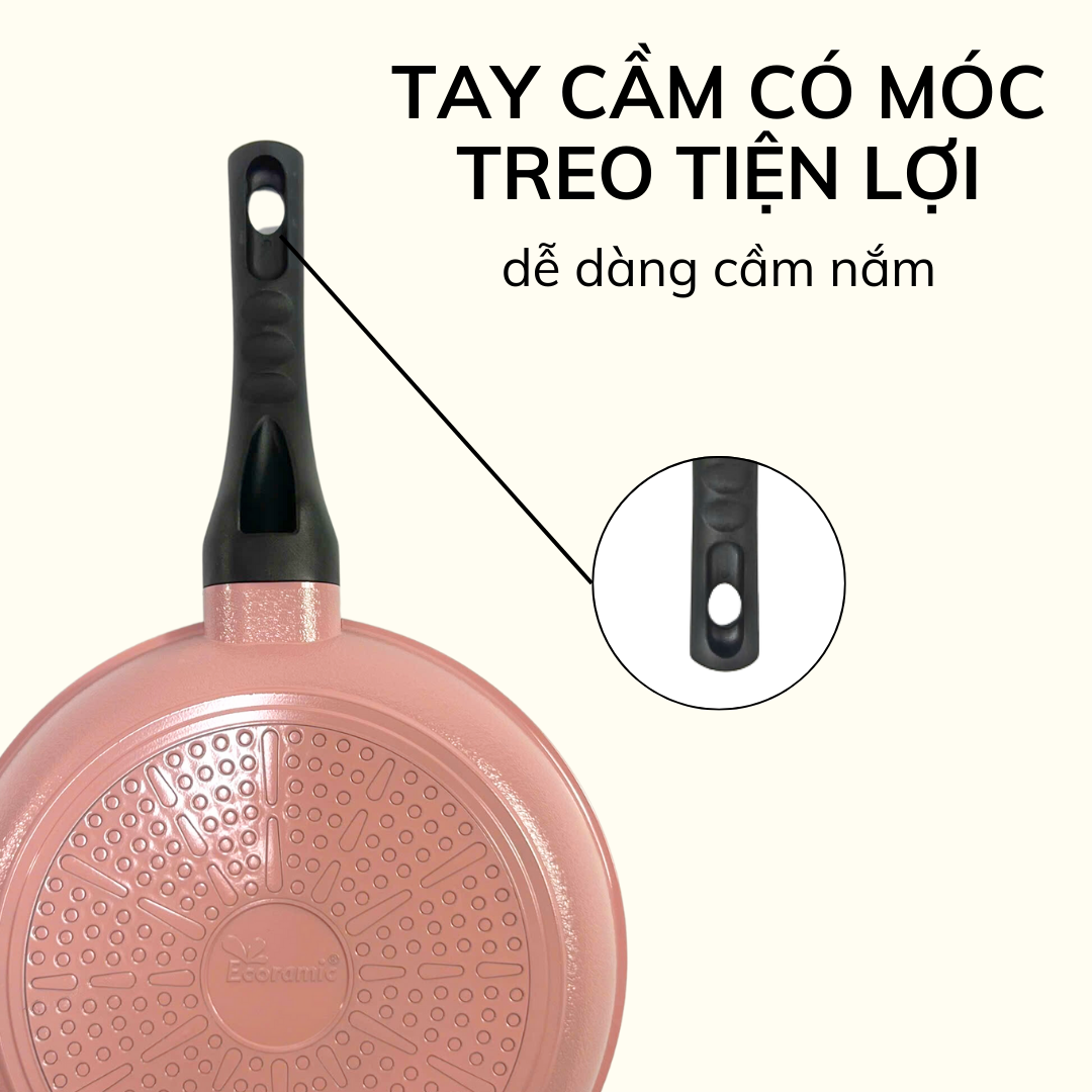 Mô tả Chảo Chống dính Đáy từ Cao Cấp Ecoramic đáy từ (Size 20,24,26,28cm) - 4