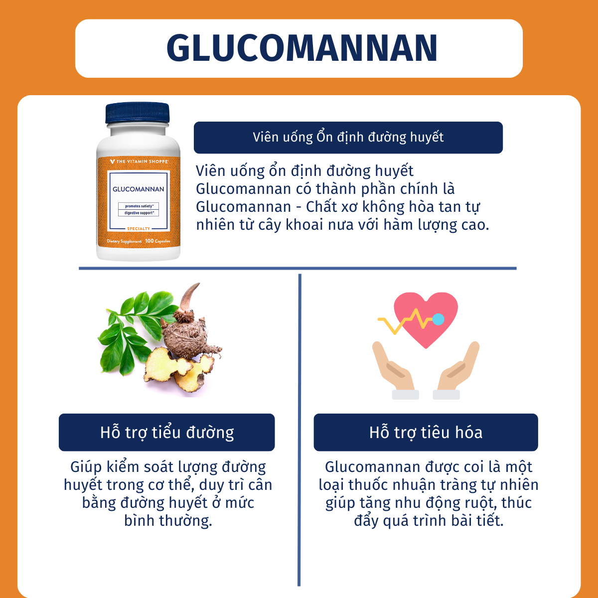 Mô tả VIÊN UỐNG ỔN ĐỊNH ĐƯỜNG HUYẾT THE VITAMIN SHOPPE GLUCOMANNAN - 2