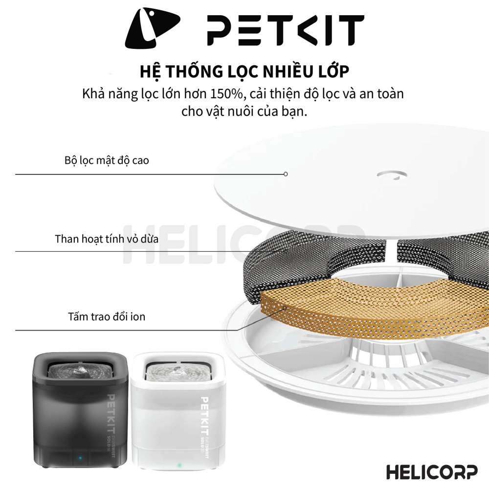 Mô tả Máy Lọc Nước Cho Chó Mèo PETKIT SOLO SE Công Nghệ Bơm Không Dây An Toàn Điện Sử Dụng Nguồn USB 5V - 1