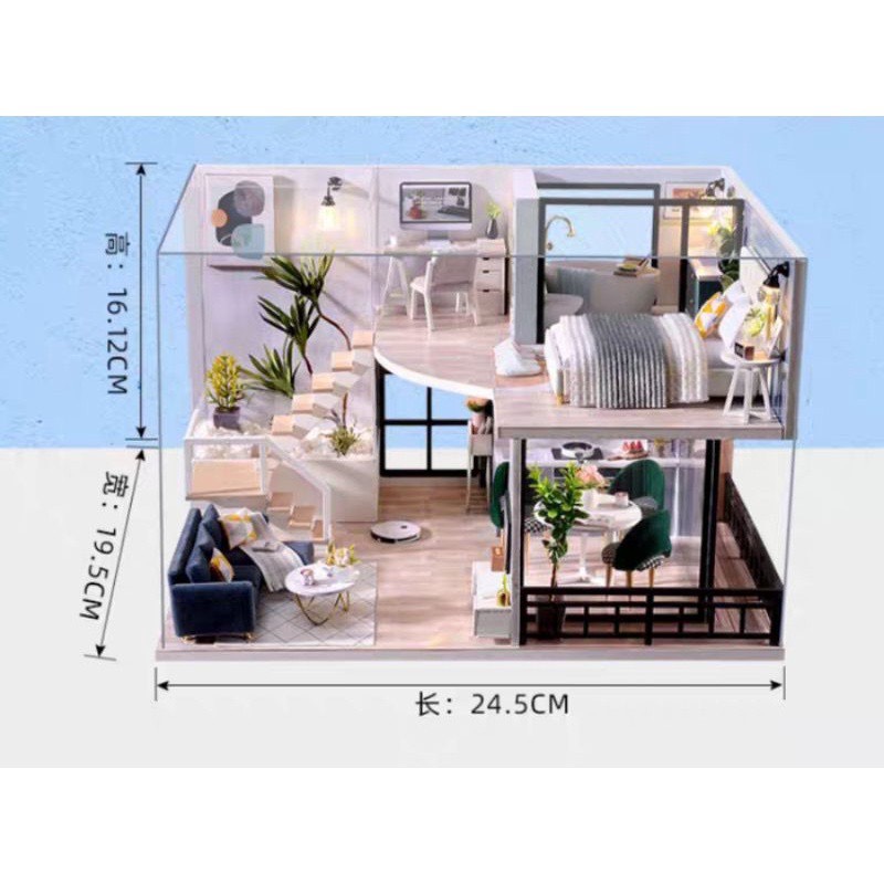 Mô tả Bộ sản phẩm nhà búp bê tự làm hãng CUTEROOM nhiều mẫu - 1