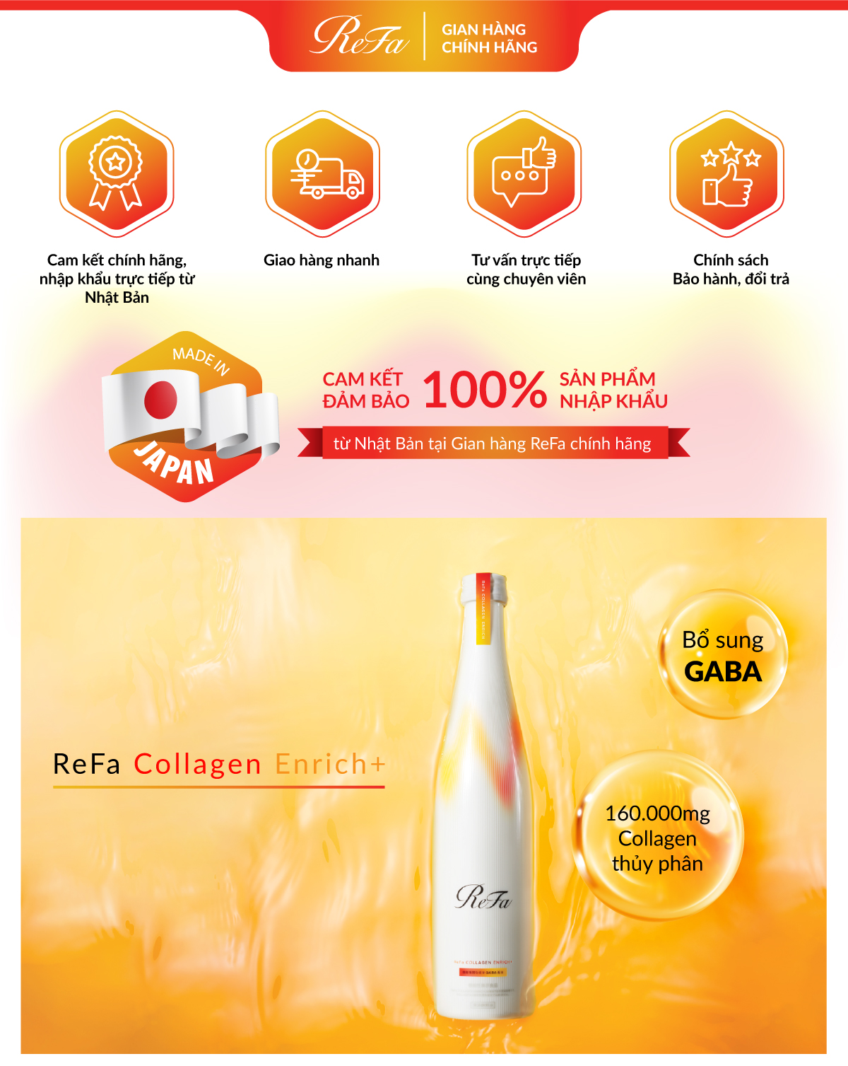 Mô tả ReFa Collagen Enrich+ 480ml - Thực phẩm bảo vệ sức khỏe ReFa Collagen Enrich+ - 1