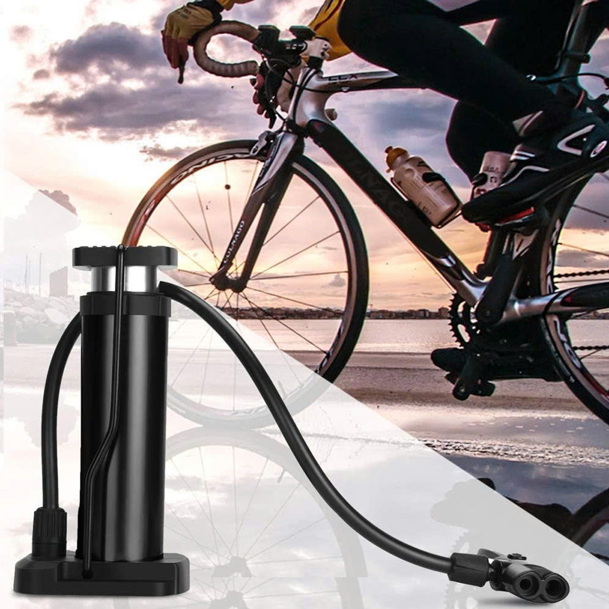 Mô tả Bơm Xe Đạp Bơm Xe Máy Nhỏ Gọn Đầu Van Đa Năng Bằng Hợp Kim Nhôm Cao Cấp Chính Hãng Amalife - 11