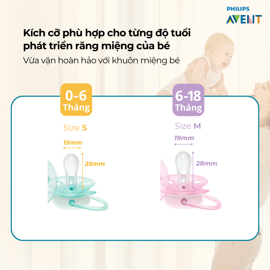 Size 0-6 tháng Ti Giả Avent