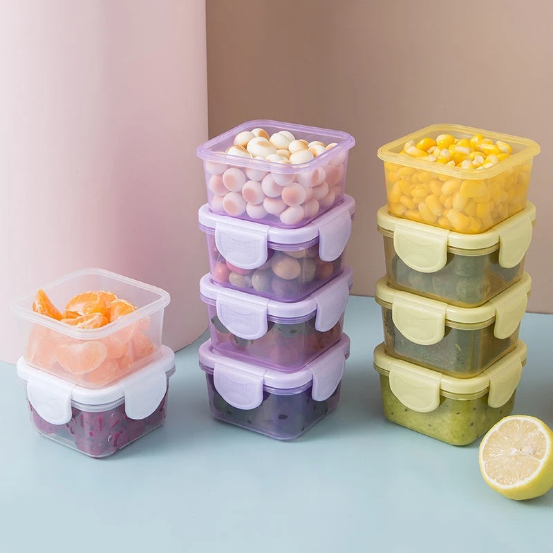 Mô tả Set 4 Hộp trữ đông,khay trữ đông bằng nhựa Có nắp khoá 4 chiều,Bảo quản đồ ăn dặm cho bé chống rò rỉ - 1