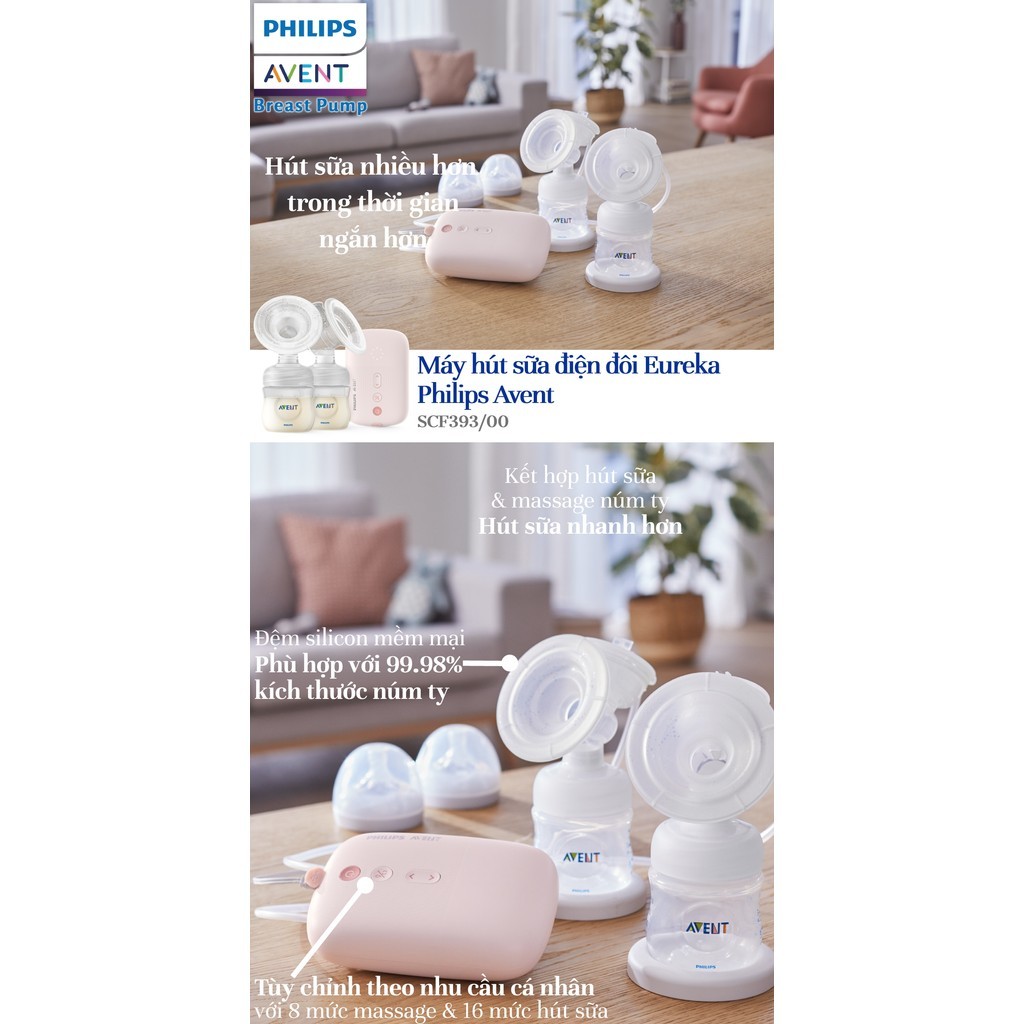 Mô tả Philips Avent Máy Hút Sữa Điện Đôi Eureka (E) - 5