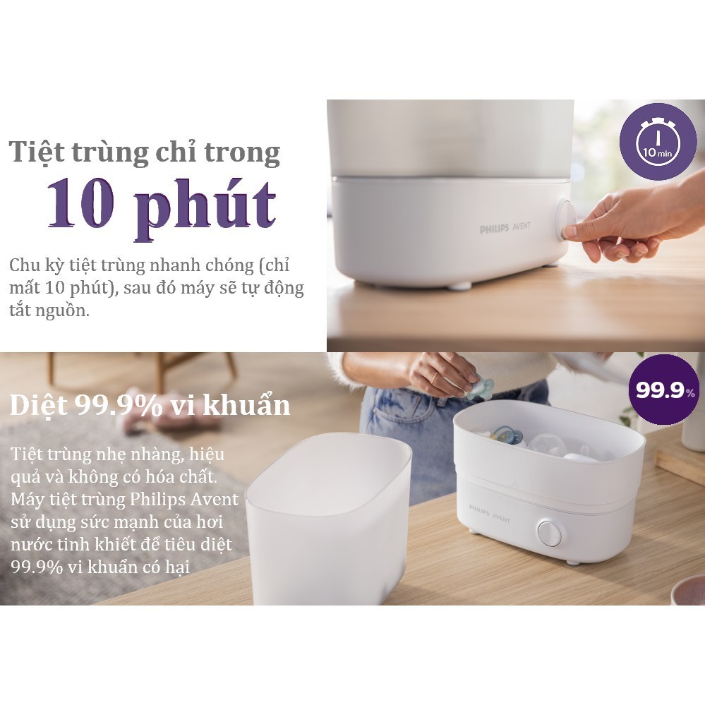 Mô tả Philips Avent Máy Tiệt Trùng Bình Sữa 3 Trong 1 Starlight - 4