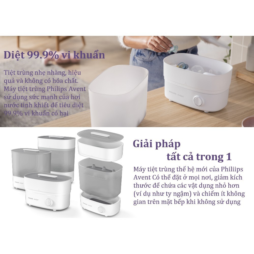 Mô tả Philips Avent Máy Tiệt Trùng Bình Sữa 3 Trong 1 Starlight - 5